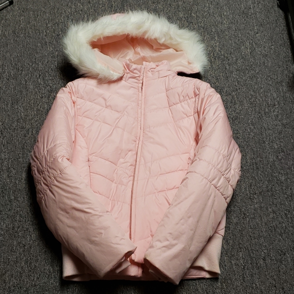 Girls pink puffy winter coat